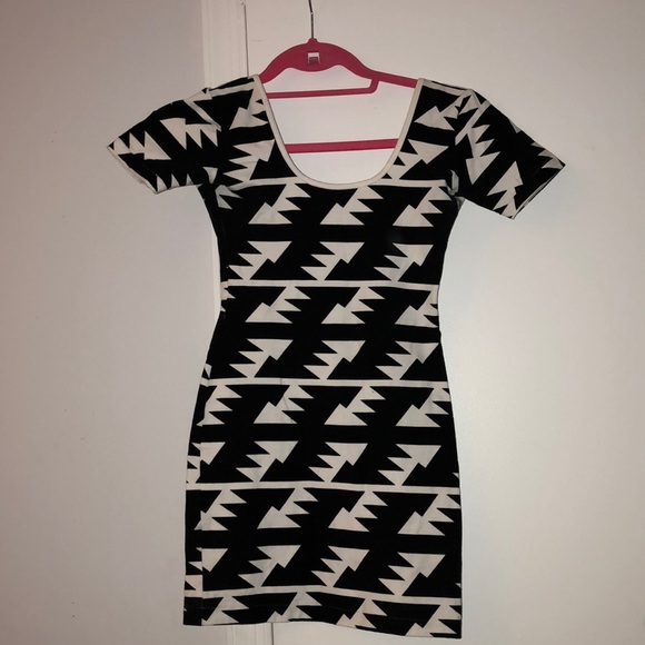 Black and White American Apparel Bodycon Dress - Picture 2 of 4
